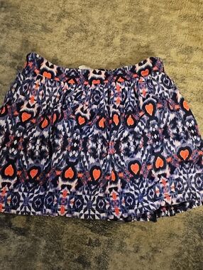 OshKosh B'gosh Navy and Coral Heart-Print Skater Skirt
